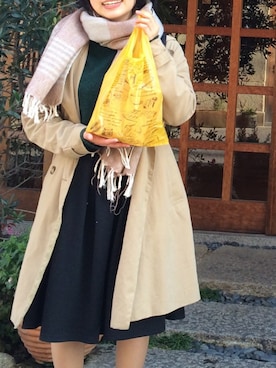 「SM2（エスエムツー）のアイテム（トレンチコート）」を使った、otfunさん（レディース・152cm）の冬コーディネート
