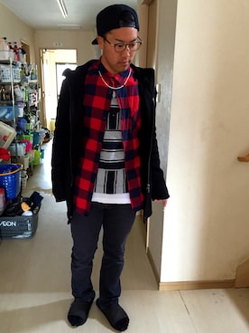 「FOURSTAR（フォースター）のアイテム」を使った、木村 晃生さん（メンズ・170cm）の冬コーディネート