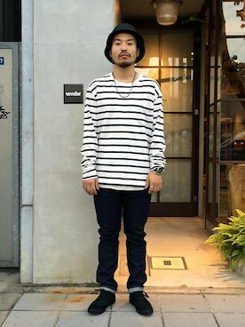「nonnative（ノンネイティブ）のアイテム（ハット）」を使った、KEISUKEさん（メンズ・173cm）の秋コーディネート