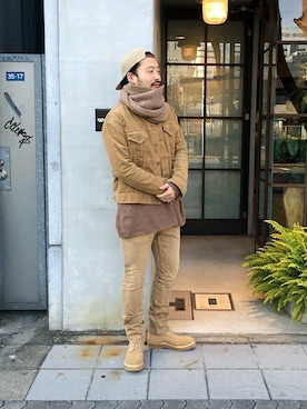 「nonnative（ノンネイティブ）のアイテム（ブーツ）」を使った、KEISUKEさん（メンズ・173cm）の冬コーディネート
