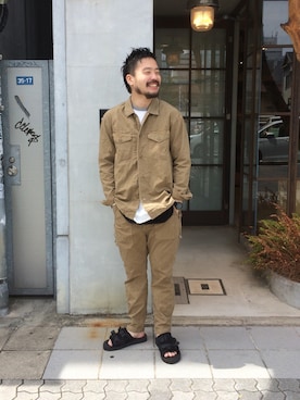 「アイテム（カバーオール）」を使った、KEISUKEさん（メンズ・173cm）の春コーディネート
