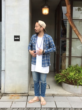 「nonnative（ノンネイティブ）のアイテム（サンダル）」を使った、KEISUKEさん（メンズ・173cm）の夏コーディネート