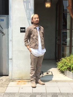 「nonnative（ノンネイティブ）のアイテム（ブルゾン）」を使った、KEISUKEさん（メンズ・173cm）の夏コーディネート