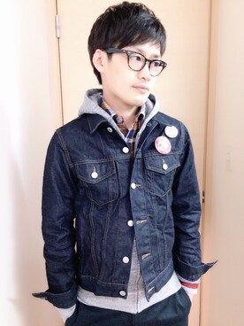 「パーカー×シャツ」｜「アイテム（ジャケット/アウター）」を使った、Kさん（メンズ・162cm）の冬コーディネート