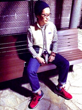 「SAINT JAMES（セントジェームス）のアイテム」を使った、Kさん（メンズ・162cm）の秋コーディネート