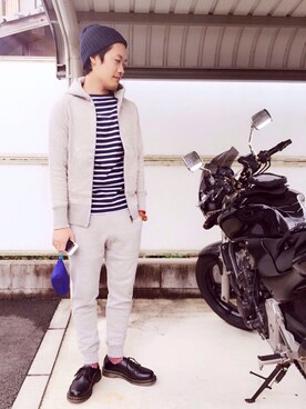 「SAINT JAMES（セントジェームス）のアイテム」を使った、Kさん（メンズ・162cm）の秋コーディネート