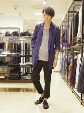 「HAMNETT（ハムネット）のアイテム（パンツ）」を使った、KATOさん（メンズ・173cm）の秋コーディネート