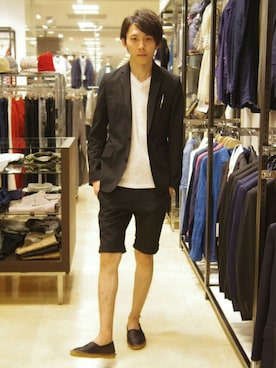 「KATHARINE HAMNETT LONDON （キャサリンハムネットロンドン）のアイテム（その他シューズ）」を使った、KATOさん（メンズ・173cm）の春コーディネート