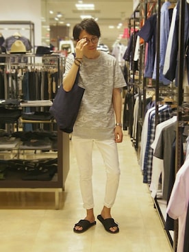 「HAMNETT（ハムネット）のアイテム（サンダル）」を使った、KATOさん（メンズ・173cm）の夏コーディネート