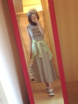 「レモン柄」｜「アイテム（その他）」を使った、S *•.●❃さん（レディース・167cm）の夏コーディネート