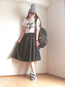 「OZOC（オゾック）のアイテム（アナログ腕時計）」を使った、S *•.●❃さん（レディース・167cm）の夏コーディネート