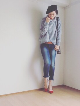 「MERCURYDUO（マーキュリーデュオ）のアイテム（ハンチング/ベレー帽）」を使った、S *•.●❃さん（レディース・167cm）の秋コーディネート