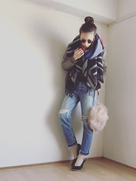 「Marc by Marc Jacobs（マークバイマークジェイコブス）のアイテム（ピアス（両耳用））」を使った、S *•.●❃さん（レディース・167cm）の冬コーディネート