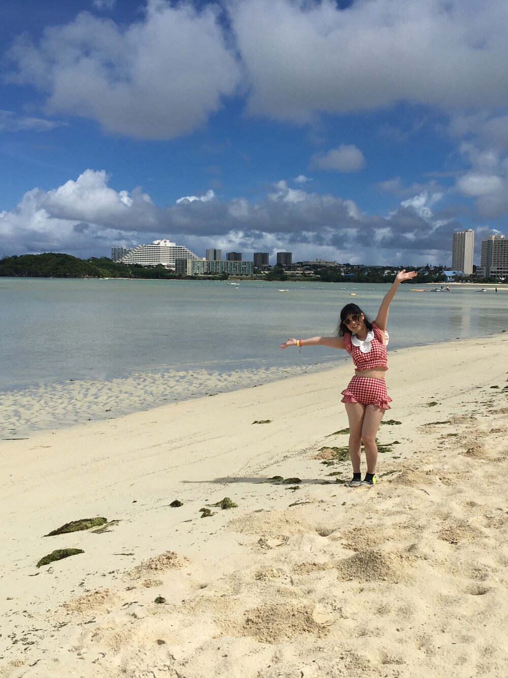 「水着」｜「Candy Stripperのアイテム（その他、レッド系）」を使った、まなてぃえんぬさん（レディース・153cm）の秋コーディネートの1枚目の写真