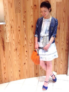 「Paradise Picnic（パラダイスピクニック）のアイテム（ノーカラージャケット）」を使った、chiiiiiさん（レディース・160cm）の春コーディネート