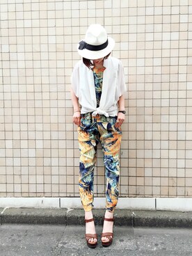 「Paradise Picnic（パラダイスピクニック）のアイテム（オールインワン・サロペット）」を使った、chiiiiiさん（レディース・161cm）の春コーディネート
