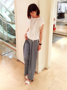 「爽やかコーデ」｜「アイテム（オールインワン・サロペット）」を使った、chiiiiiさん（レディース・161cm）の春コーディネート