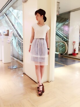 「ブルー x ホワイト」｜chiiiiiさん（レディース・161cm）の夏コーディネート