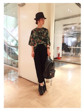 「Paradise Picnic（パラダイスピクニック）のアイテム（Tシャツ/カットソー）」を使った、chiiiiiさん（レディース・161cm）の夏コーディネート