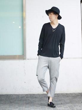 「GGD（ジージーディー）のアイテム」を使った、ホリウチ.Iさん（メンズ・181cm）の春コーディネート