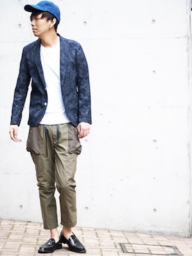 「HVC（エイチブイシー）のアイテム」を使った、ホリウチ.Iさん（メンズ・181cm）の春コーディネート