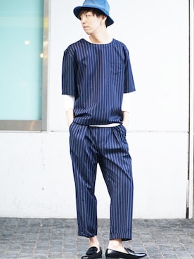 「GGD（ジージーディー）のアイテム（パンツ）」を使った、ホリウチ.Iさん（メンズ・181cm）の春コーディネート