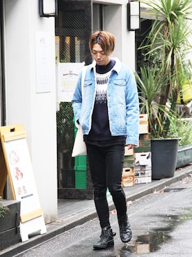 「HVC（エイチブイシー）のアイテム（ジャケット/アウター）」を使った、ホリウチ.Iさん（メンズ・181cm）の冬コーディネート