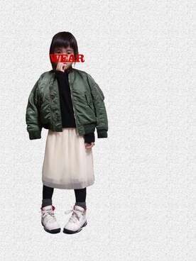 「エアジョーダン」｜「アイテム（ブルゾン）」を使った、coco-kanaさん（キッズ・120cm）の冬コーディネート