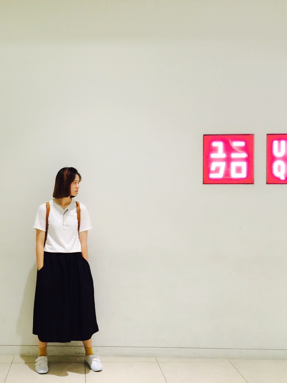 「BigCity」｜「planetのアイテム（Tシャツ/カットソー、ホワイト系）」を使った、思慧さん（レディース・162cm）の夏コーディネートの1枚目の写真