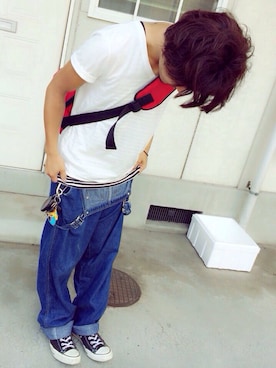 「アイテム（オールインワン・サロペット）」を使った、Na音さん（メンズ・162cm・20代）の夏コーディネート