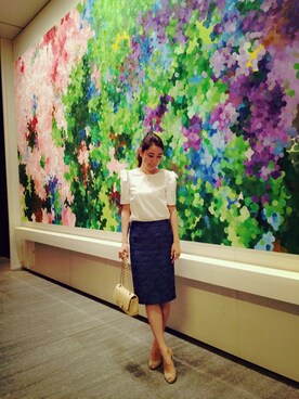 「#リボン」｜高田 麻紀子さん（レディース・168cm）の夏コーディネート