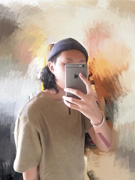 「A land（エーランド）のアイテム（帽子）」を使った、bingさん（メンズ・180cm）の夏コーディネート