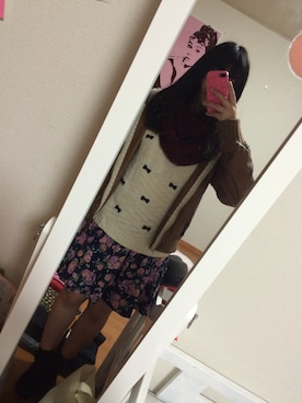 「RAY CASSIN（レイカズン）のアイテム（ダウンジャケット/コート）」を使った、Rihoさん（レディース・154cm）の秋コーディネート
