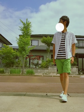 「RAGEBLUE（レイジブルー）のアイテム（Tシャツ/カットソー）」を使った、solÅtioさん（メンズ・173cm）の夏コーディネート