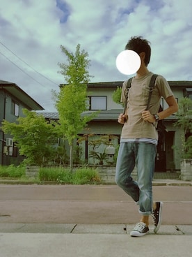 「NOTIFY（ノティファイ）のアイテム」を使った、solÅtioさん（メンズ・173cm）の夏コーディネート