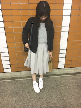 「アイテム（MA-1）」を使った、k☺︎さん（レディース・154cm・20代）の秋コーディネート