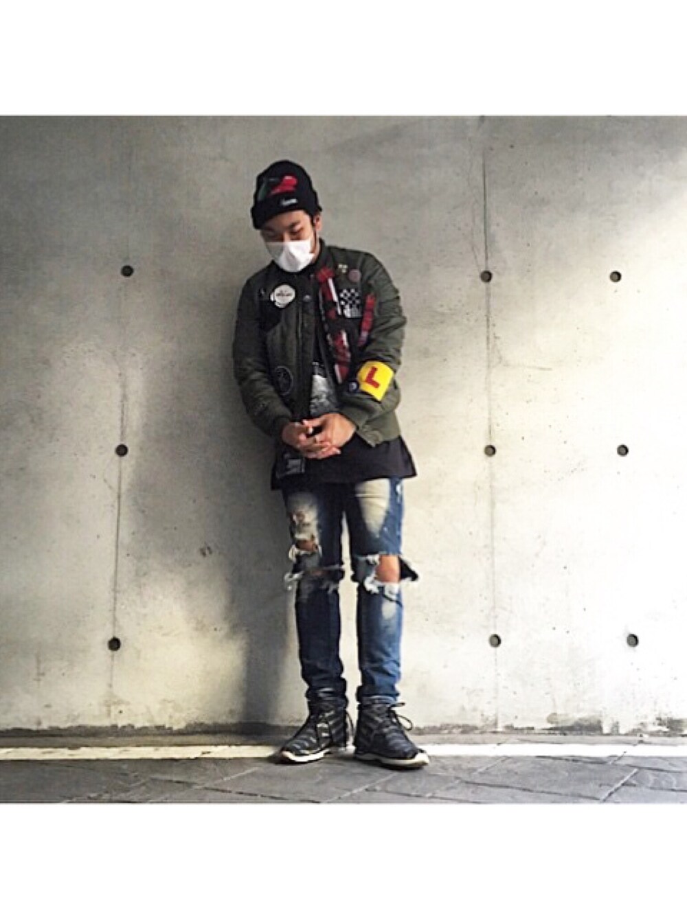 「Supreme のアイテム（ニットキャップ/ビーニー、ブラック系）」を使った、fragmentさん（メンズ・178cm）の夏コーディネートの1枚目の写真