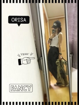 「白タンク」｜「アイテム（その他）」を使った、Orisattiさん（レディース・160cm）の夏コーディネート