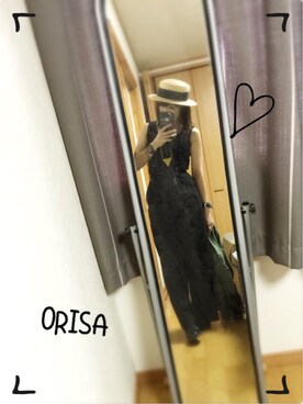 「カンカン帽」｜「アイテム（ブルゾン）」を使った、Orisattiさん（レディース・160cm）の夏コーディネート