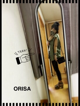 「グリーンサンダル」｜Orisattiさん（レディース・160cm）の夏コーディネート