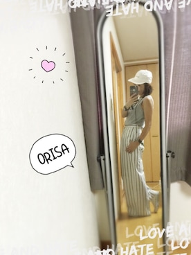 「残暑コーデ」｜「アイテム（帽子）」を使った、Orisattiさん（レディース・160cm）の夏コーディネート