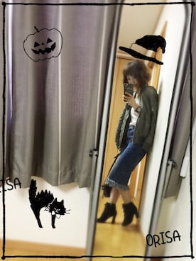 「CLANE（クラネ）のアイテム（MA-1）」を使った、Orisattiさん（レディース・160cm）の秋コーディネート