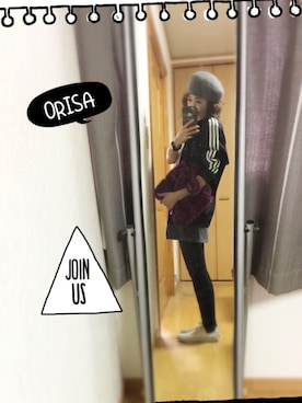「アディダスオリジナルス」｜「アイテム（ハンチング/ベレー帽）」を使った、Orisattiさん（レディース・160cm）の秋コーディネート