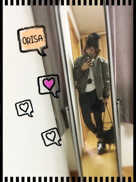 「CLANE（クラネ）のアイテム（MA-1）」を使った、Orisattiさん（レディース・160cm）の秋コーディネート
