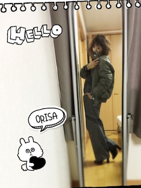 「CLANE（クラネ）のアイテム（MA-1）」を使った、Orisattiさん（レディース・160cm）の秋コーディネート