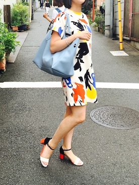 「Gumsのアイテム」を使った、ANZYさん（レディース・158cm）の夏コーディネート