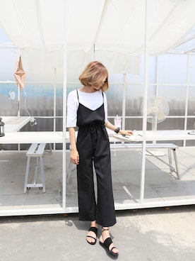 「Dailyabout（デイリーアバウト）のアイテム（つなぎ/オールインワン）」を使った、DAILYABOUTさん（レディース・164cm）の夏コーディネート