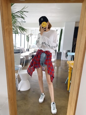 「Dailyabout（デイリーアバウト）のアイテム」を使った、DAILYABOUTさん（レディース・164cm）の夏コーディネート