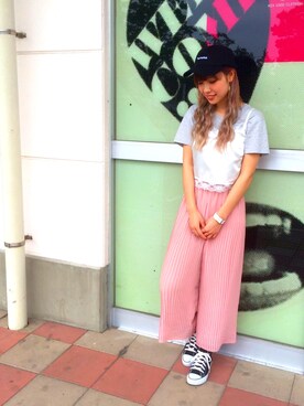 「SPALDING（スポルディング）のアイテム（帽子）」を使った、た ぴ さん（レディース・166cm）の夏コーディネート