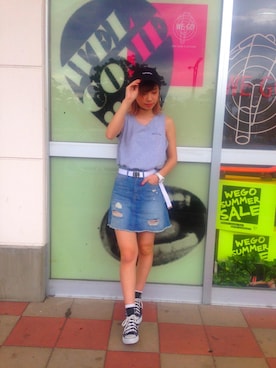 「SPALDING（スポルディング）のアイテム（帽子）」を使った、た ぴ さん（レディース・166cm）の夏コーディネート